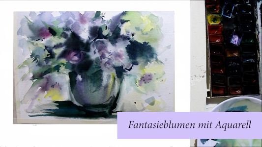 Fantasieblumen mit Aquarell (Video Screenshoot)