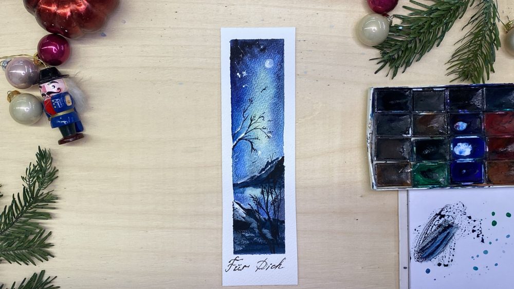 Buch-Lesezeichen Aquarell