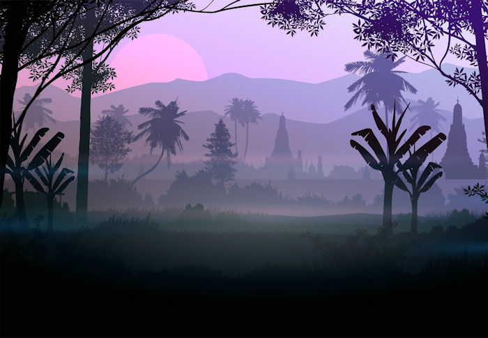 Fantasielandschaft Malvorlage für Workshop